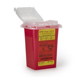 BD Biosciences 305635 Phlebotomy Sharps Collector with Needle Ports, 1 qt. Capacity, Red