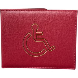 ORCHIDS Premium Blue PU Leather Disabled Parking Badge Holder for Cars (Maroon)