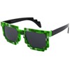 grinderPUNCH® 8-Bit Pixel Retro Novelty Gamer Geek Sunglasses Green