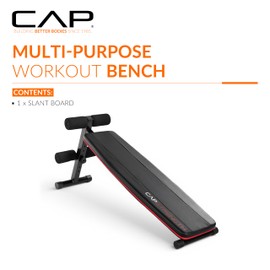 CAP Barbell Sit Up Bench – Adjustable Decline Ab Bench for Home Gym – Multi-Purpose Slant Board for Core Strength, Sit-Ups, and Full-Body Workouts