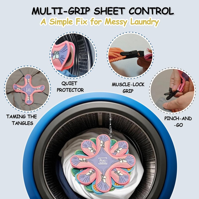 HX AURIZE Bed Sheet Detangler - Reduces Tangles in Washer
