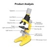 Kids Microscope Kit LED 1200X Microscope with Specimen Slides Science