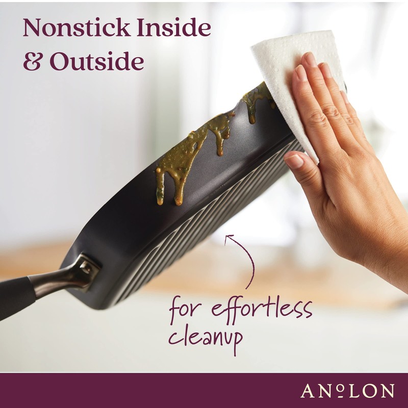 Anolon Advanced Home Hard Anodized Nonstick Deep Square Grill/Griddle Pan