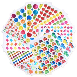 Coopay 7060 Pieces Teacher Stickers for Kids, Reward Incentive Stickers Mega Variety Pack, for Teacher Supplies Classroom Supplies Including Heart, Smiley Face, Star, Moon, Apple