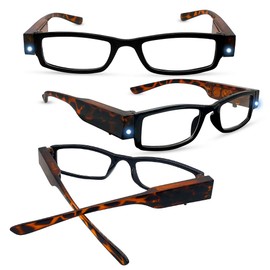 DuanMei Reading Glasses with Lights in the Frame Bright Led Readers Magnifying Glasses