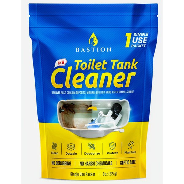 Bastion Toilet Tank Cleaner, Single Use 8oz (227g) Packet, Removes