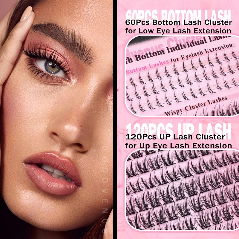 Wispy Lash Clusters Natural Eyelashes Individual C Curl 260pcs Manga