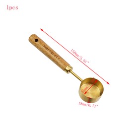 Mewutal 1/16 Cup Measuring Cup with Wooden Handle, 15ml Stainless Steel Measuring Scoop 1/16 Cup Measuring Cups for Baking Cooking Wet and Dry Ingredients (15ml)