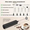 Milchschäumer Elektrisch USB-C mit 5 Wechselbaren Edelstahl-Schneebesen–2 Einstellbare Geschwindigkeiten (11.000/13.000