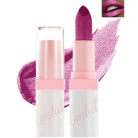 Glitzer-Lippenstift,Matt Glänzend Lippenstifte Rose Wasserdichter Lang anhaltender, Metallic Funkelnder Glossy Lippenstift, Seidener Nicht Klebender Matte Glitter Lipstick Für Frauen Lippen Make up-02