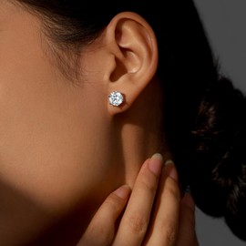 Moissanite Stud Earrings for Women Men 0.8Ct-4Ct, Anniversary Romantic Birthday Gift for Wife ,Jewelry for Wife Her Women Girlfriend Wedding Anniversary Christmas Valentine's Day Mother's Day Engagements Gifts