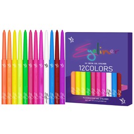 Colored Eye Liner Liquid - UV Fluorescent 12 Colors Liquid Liner Waterproof Quick-Drying - Long-Lasting Highly Pigmented Festival Accessories for Music Festivals