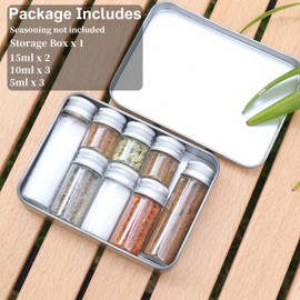 Lafuntar Mini Camping Seasoning Bottle Set, Empty Camping Spice Bottle Kit (Seasoning not included).