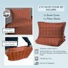 SWAYS Cotton Single Duvet-Cover-Sets Orange, Nordic Check-Design Bedding-Set with Smart