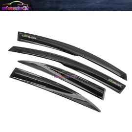 Unbranded Fits 06-11 Civic Sedan Mugen Style Window Visor Rain Guard w/ Neo-Chrome Mugen