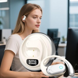 Open Ear Headphones, Open Earbuds, Noise Cancelling Earphones for Running Gym Cycling Workout Travel Trucker Game Airplane