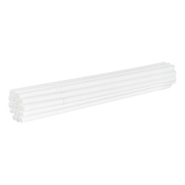 Restaurantware Basic Nature 8.3 Inch Disposable Straws 100 Sustainable Straws - Sturdy Flexible Neck White PLA / PBAT Straws For Hot And Cold Drinks