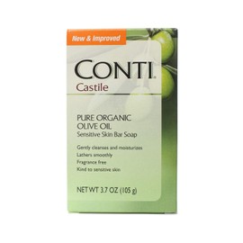 Conti Castile Pure Organic Olive Oil Sensitive Skin Bar Soap 3.5 Ounce (Pack of 5)