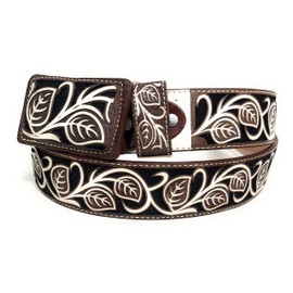 Cinto Vaquero Navajeado, Cinto Charro Laser Con Guia, Men's Western Belt (36)