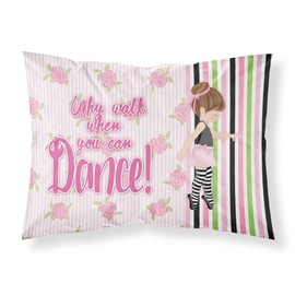 Caroline's Treasures BB5401PILLOWCASE Ballet Dance Stripes Brunette Fabric Standard Pillowcase, Lightweight Super Soft Easy Care Decorative Artwork Pillowcase, Standard,