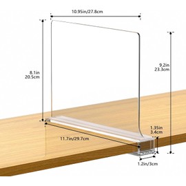 Aolloa 8 PCS Shelf Dividers for Closet Organization Acrylic Clear Closet Shelf Divider for Wooden Shelving Suitable for Wooden or Vertical Shelves Or Bedroom, Kitchen and Office