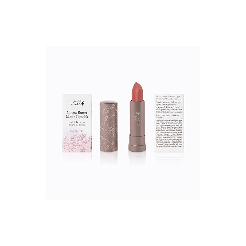 100 Pure Cocoa Butter Matte Lipstick, Mirage, 0.15 Ounce