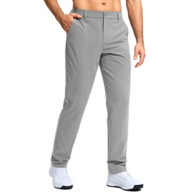 G Gradual Mens Golf Pants Stretch Dress Casual Pants 30"/32"/34" Lightweight Work Travel Slacks for Men with 4 Pockets(Light Grey,L34.W31)