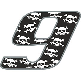 Holographic Racing Number Skulls 9, Medium