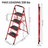 KINGRACK Step Ladder, Folding Ladder with Non-Slip and Wide Pedal,