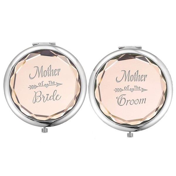 SFHMTL Juego de 2 Espejos de Maquillaje compactos para Madre de la Novia y Madre del Novio