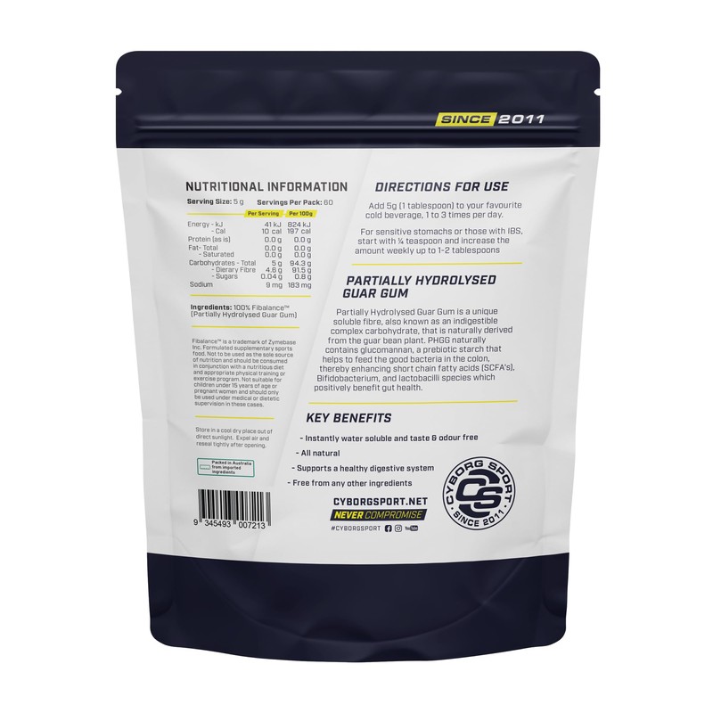 PHGG Partially Hydrolysed Guar Gum - 300g - 60 Servings