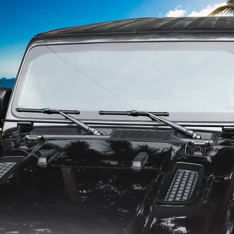 SQQP Carbon Fiber Front & Rear Window Windshield Wiper Arm