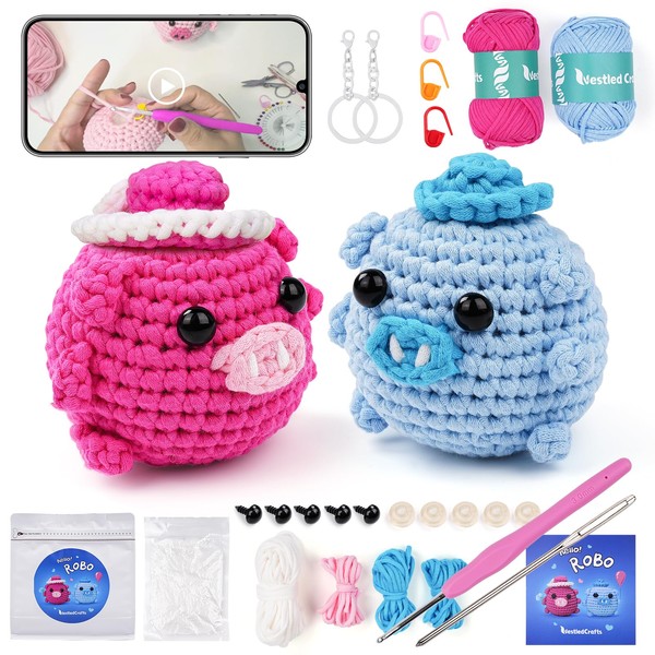 LetCart Complete Crochet Set with Step-by-Step Video Tutorials, Crochet Set