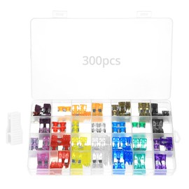 QWORK® 300Pcs Car Fuse Kit, 2A-40A Automotive Fuse Assortment, Mini Standard Car Fuse with Color-Coded, for Cars, RVs, Motorcycles