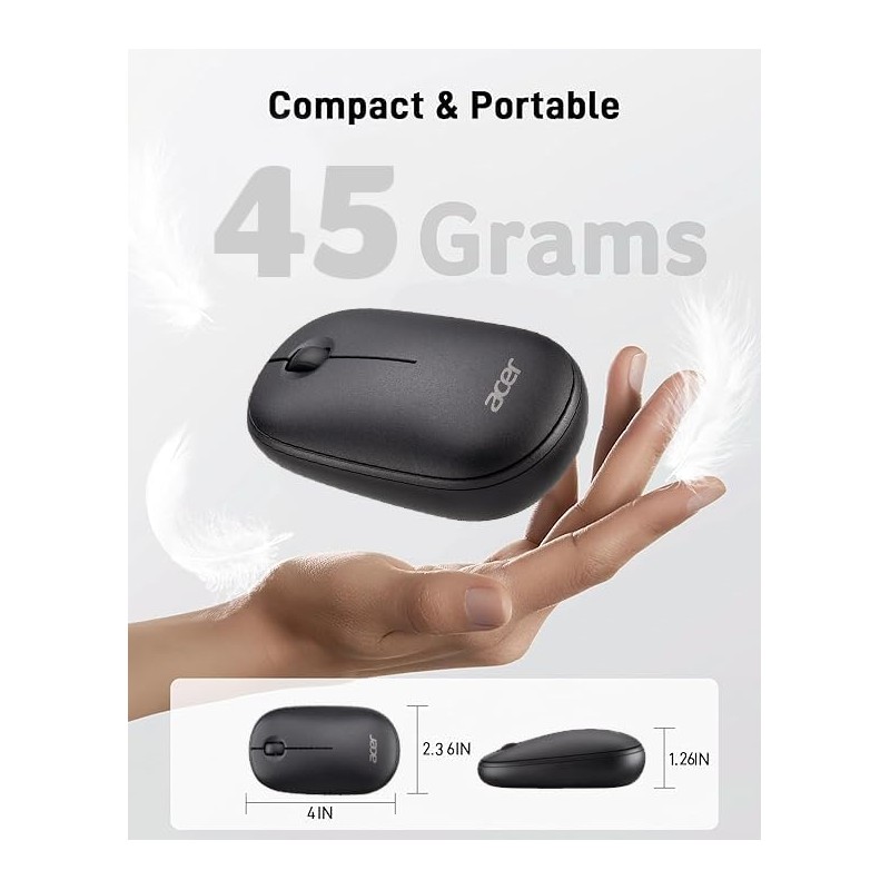 acer Computer Mouse Wireless, 2.4G Slim USB Wireless Mice with
