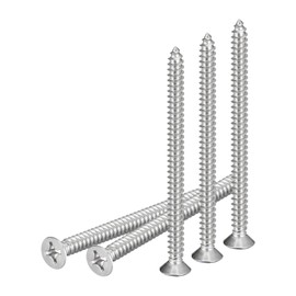 DTGN 30Pcs #12x3" Flat Head Wood Screws, 304 Stainless Steel Phillips Self Tapping Screws - Good for Woodworking, Furniture - Silver