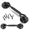 INIRET 2 Packs 4”Barn Door Latches，Matte Black Heavy Duty Solid