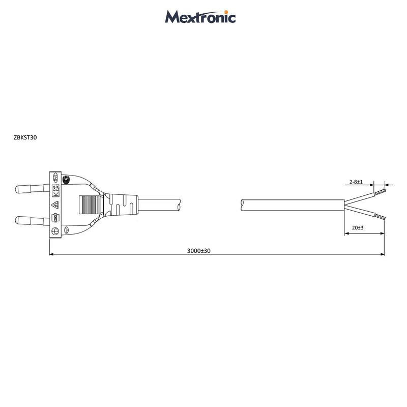 Mextronic Power Cable 3 m Euro Plug 300 SW C7