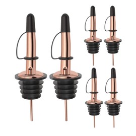 Pafusen 6 Pack Liquor Bottle Pourers, Liquor Pour Spout for Liquor Bottles, Stainless Steel Olive oil Dispenser Spout, Alcohol Pourer Dust Caps Covers Fixed, Rose Gold
