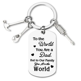 Dad Keepsake Keychain for Father's Day, Birthday, Wedding, Retirement - Car Key Chain Appreciation Gift Ideas from Daughter or Son