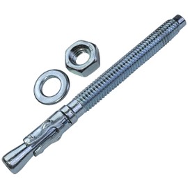 AERZETIX - C54001 - Set of 10 Anchor Bolts Long Thread Expansion Dowels - M6 x 70 mm - Galvanised Steel - for Concrete, Stone, Solid Material