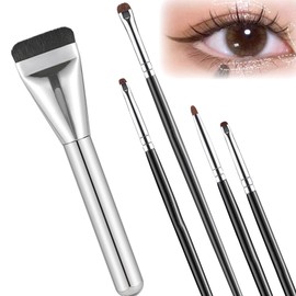 JUJUGO 5pcs Makeup Brushes Eye Makeup Brushes Flat Foundation Brush Professional Travel Compact