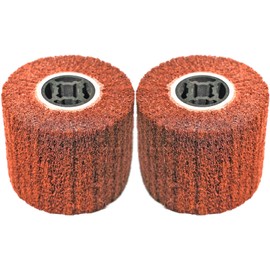 JONAS C 2 Pcs 120 Grit Burnishing Polishing Wheel Drum, 4.7" x 4" Abrasive Wire Drawing Wheel Drum, Finishing Drum, Surface Conditioning Tool Drum for Metal, Wood, Plastic