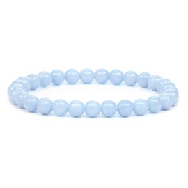 Genuine Gemstone Bracelet with Round 6 mm Beads – Various Lengths – Healing Stone Protective Stone Bracelet Lucky Charm Talisman Gift, Gemstone, Gemstone