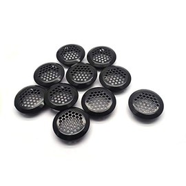 MY MIRONEY Black Circular Soffit Air Vents 10 Pack Stainless Steel Round Mesh Hole Louver Vent for Cabinet,Wardrobe and Shoe Cabinet,1.4"(35mm) Mounting Diameter