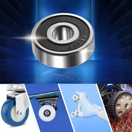 X AUTOHAUX 12x37x12mm Double Rubber Seal 6301-2RS Single Row Deep Groove Ball Bearings Silver Tone - Pack of 10