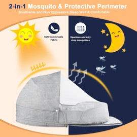 ISELECTOR Portable Bassinet for Baby Travel & Home - Lightweight Foldable Bedside Sleeper with Breathable Mesh, Carry Bag & Storage Pocket, Compact Bassinets for Newborn Infant, Safe Cosleeping Design