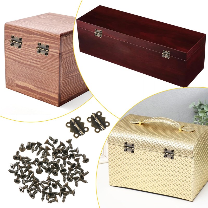 12 Pcs Small Butterfly Hinge for Craft Antique Bronze Hinges