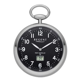 Regent 11280077 Men's Analogue Radio Controlled Watch with None Strap, silver/black, Classic