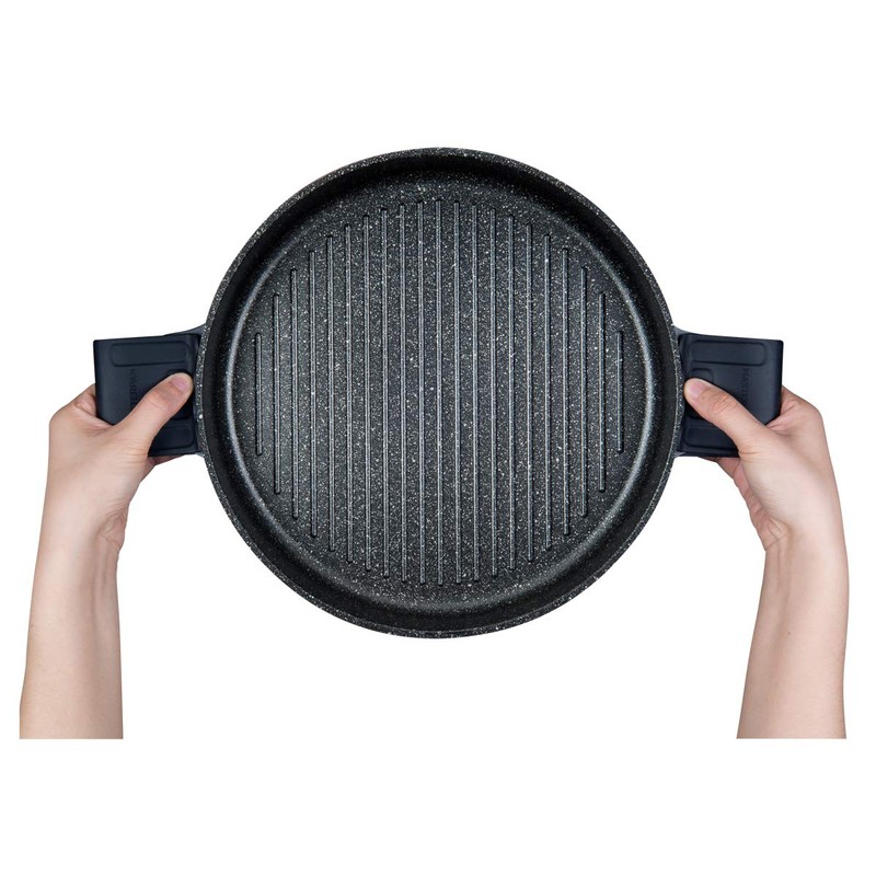 MasterPan Non-Stick Stovetop Oven Grill Pan with Heat-in Steam-Out Lid,